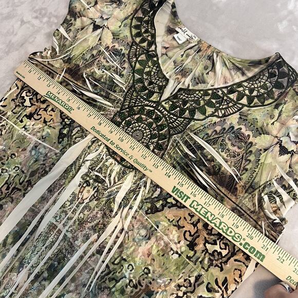 Y2K World Unity Top Womens XXL Green Boho Fairygrunge Artsy Psychedelic READ - Picture 7 of 12